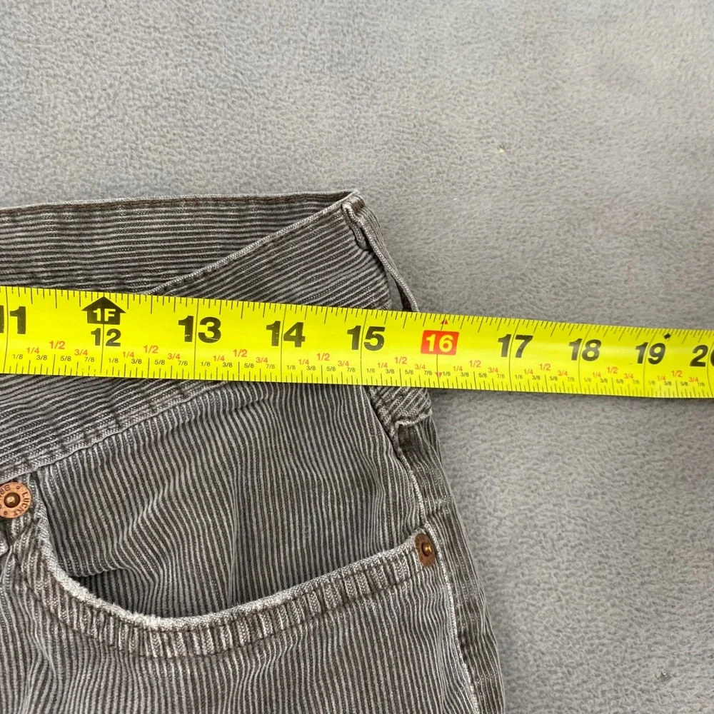 VTG Lucky Brand Dungarees Corduroy Pants Made in USA Grey Brown Button Fly 12/31